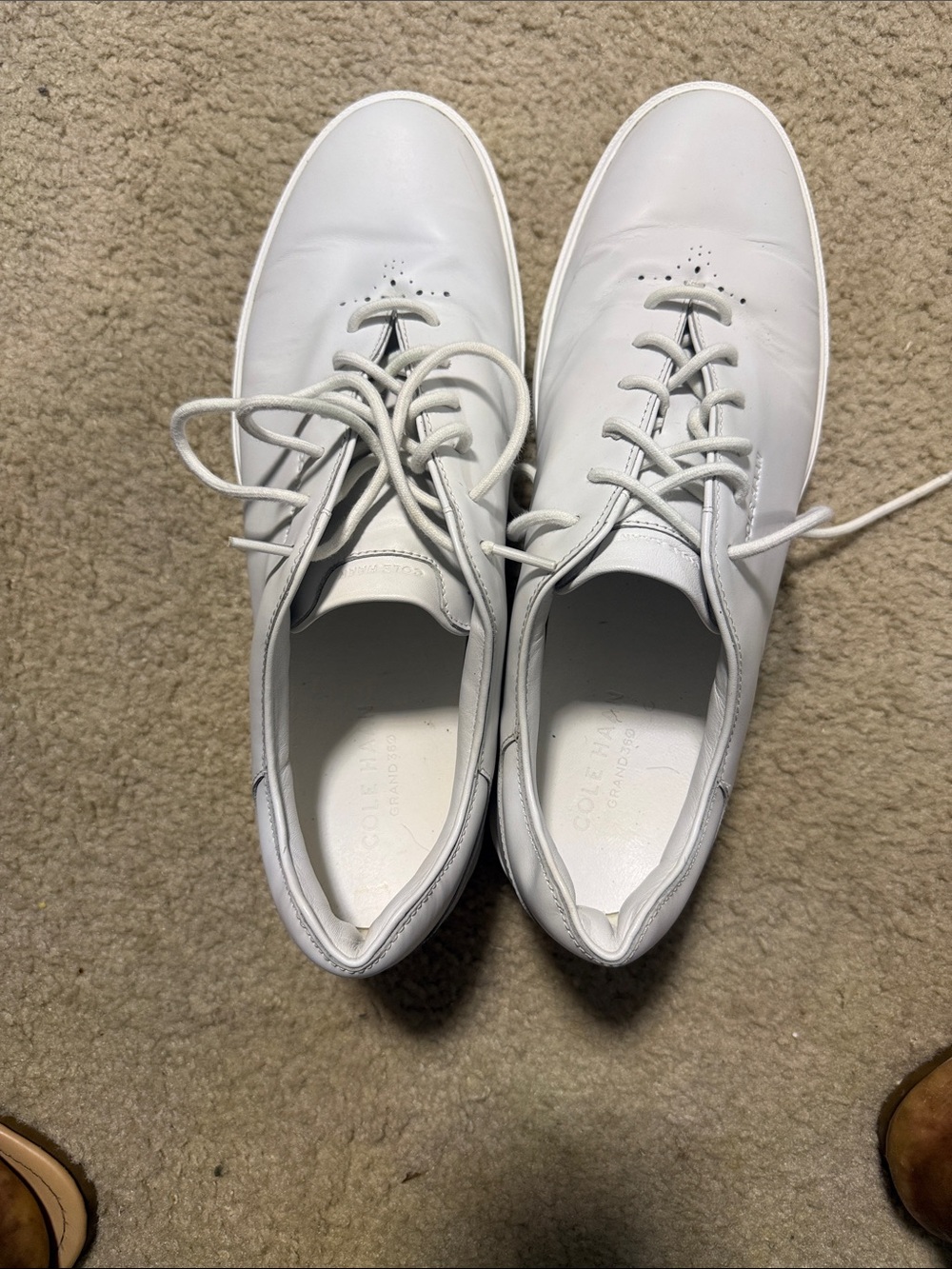 Cole Haan White Leather Oxfords - Lace-Up Men's Dress Sneakers